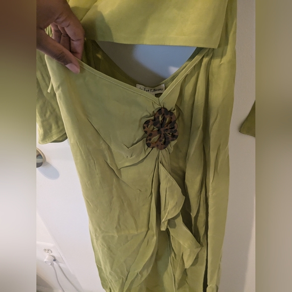 NWT $288 For Love and Lemons Allie Green Midi Dress Size Small - Picture 10 of 12